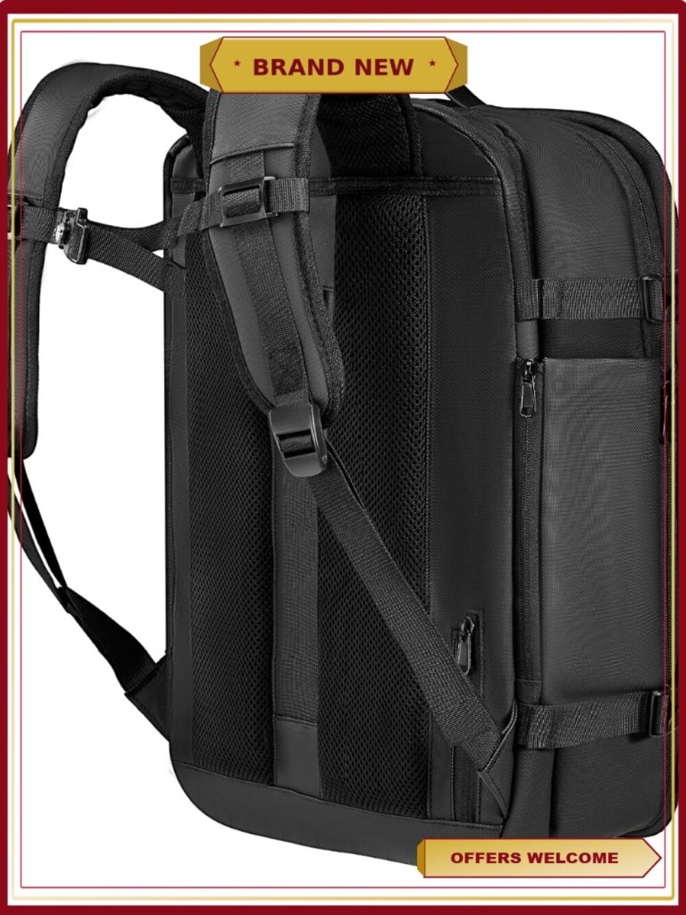 65L Travel Backpack with Vacuum Compression, TSA Lock, Water-Resistant